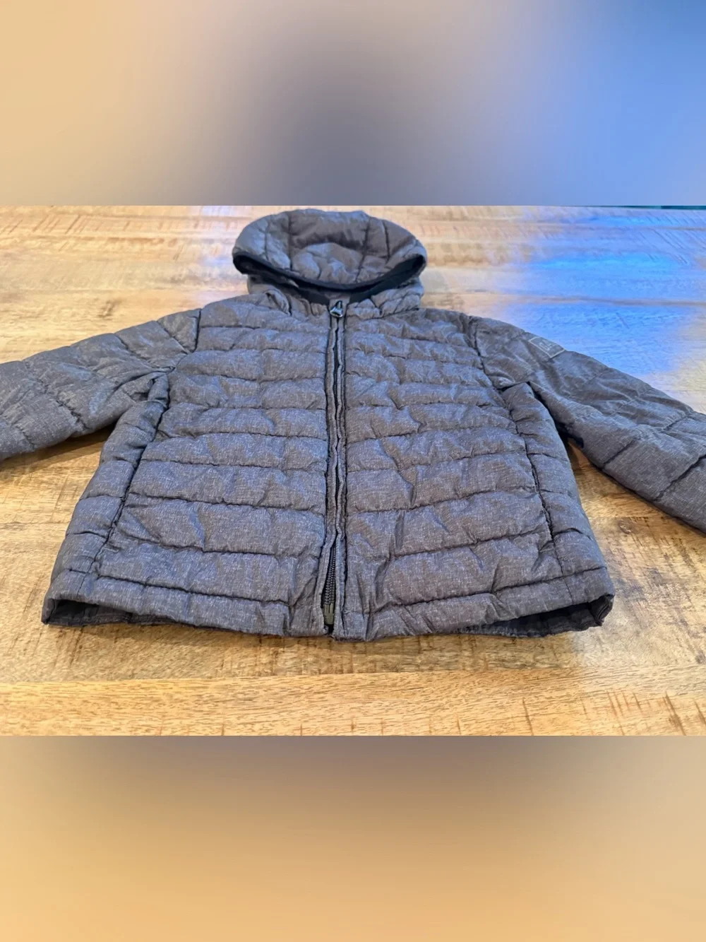 GAP Kids 2T Primaloft Hooded Puffer Jacket Gray Lightweight Winter Coat Toddler